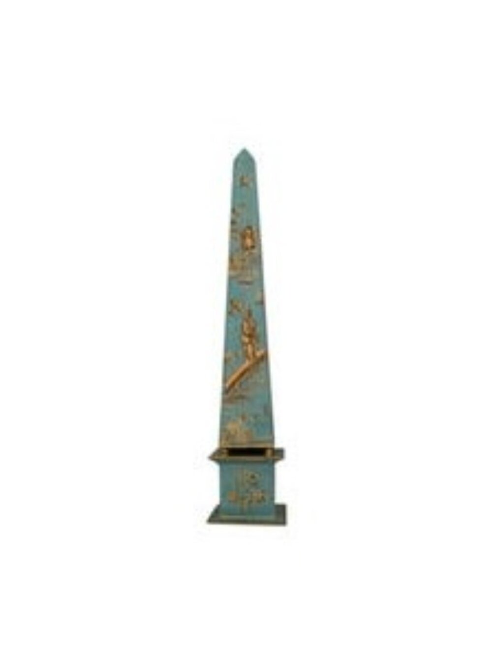 Obelisk Oriental Design Toleware Metal Mantle Table Top Accent Vintage Chinoiser